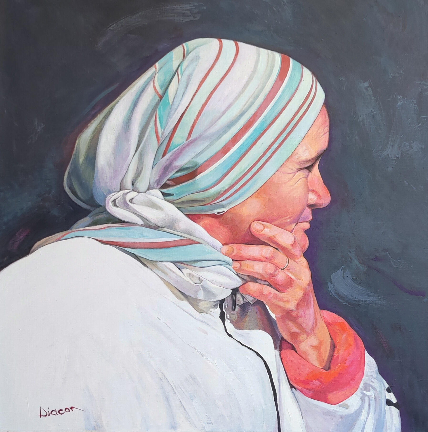 Woman with scarf